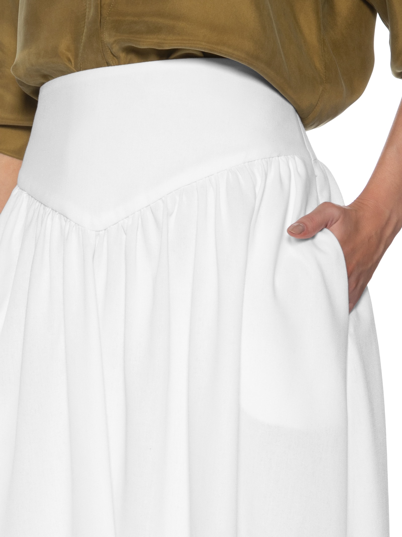 Saia Longa Com Pala Em V Branco '2Essential