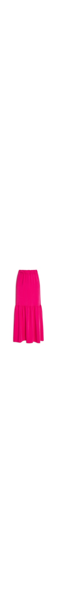 Saia Longa Cós Franzido Tencel - Rosa