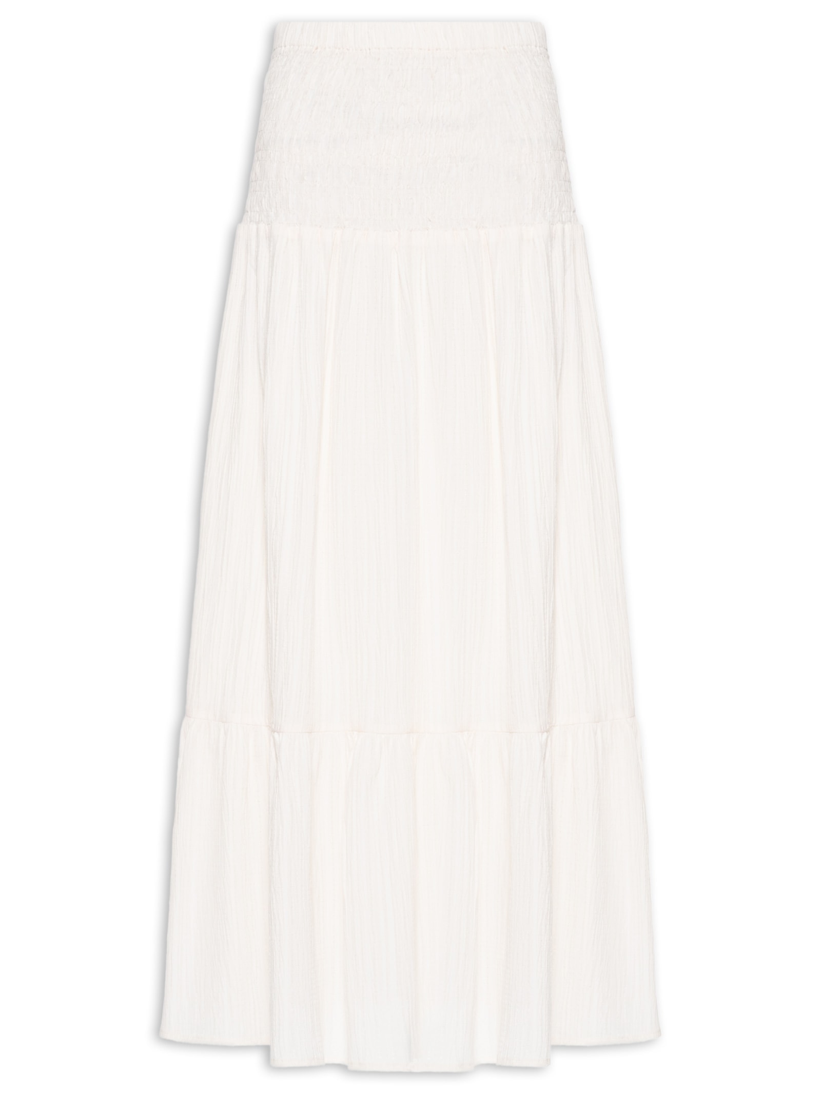 Saia Longa Cós Largo Elástico Off White Basiq