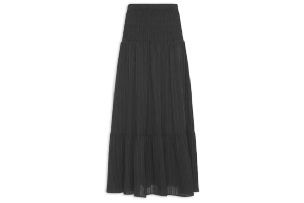 Saia Longa Cós Largo Elástico - Preto