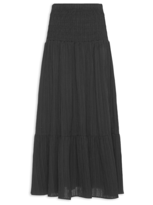 Saia Longa Cós Largo Elástico – Preto