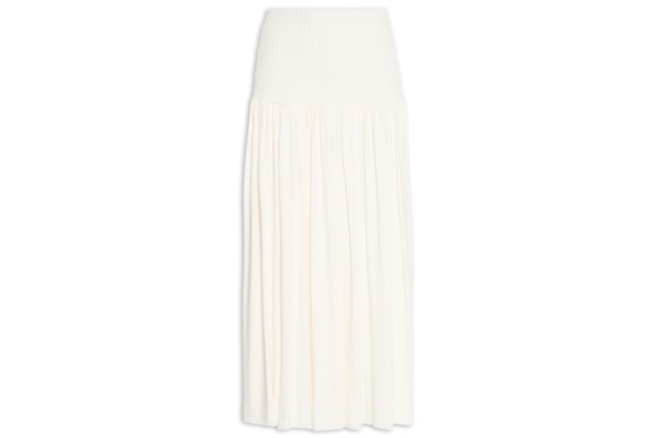 Saia Longa De Malha Com Pala - Off White