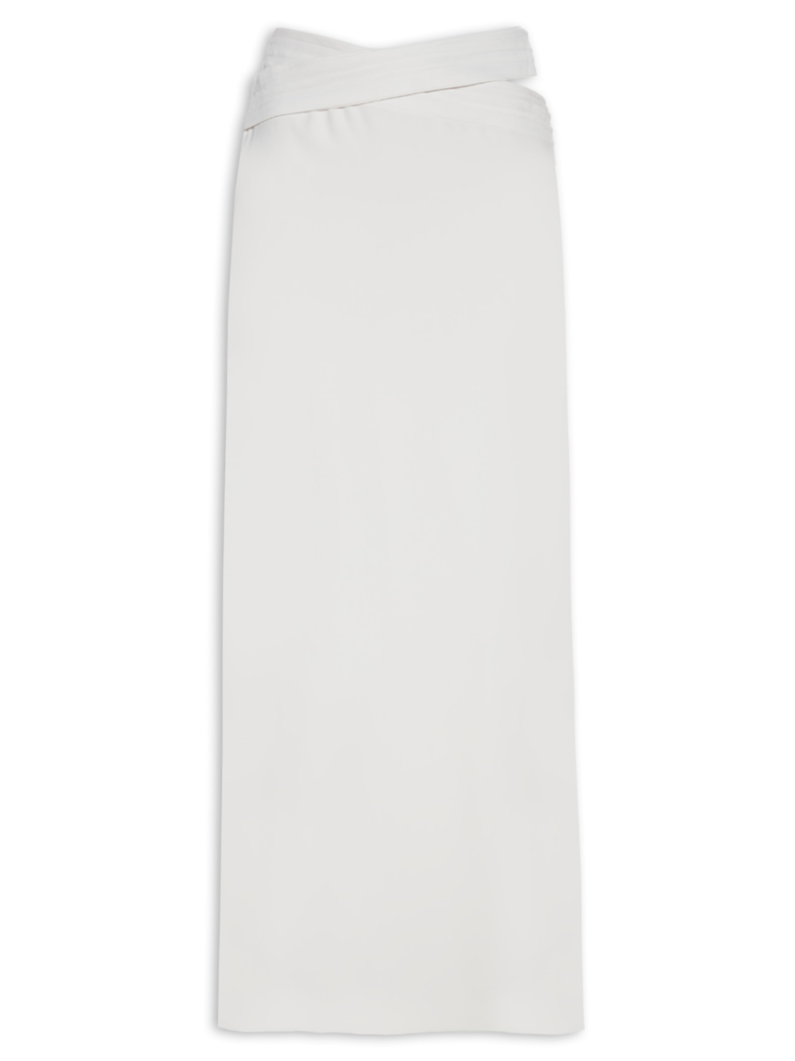 Saia Longa Em Crepe Recorte Off White '2Essential