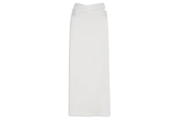 Saia Longa Em Crepe Recorte - Off White