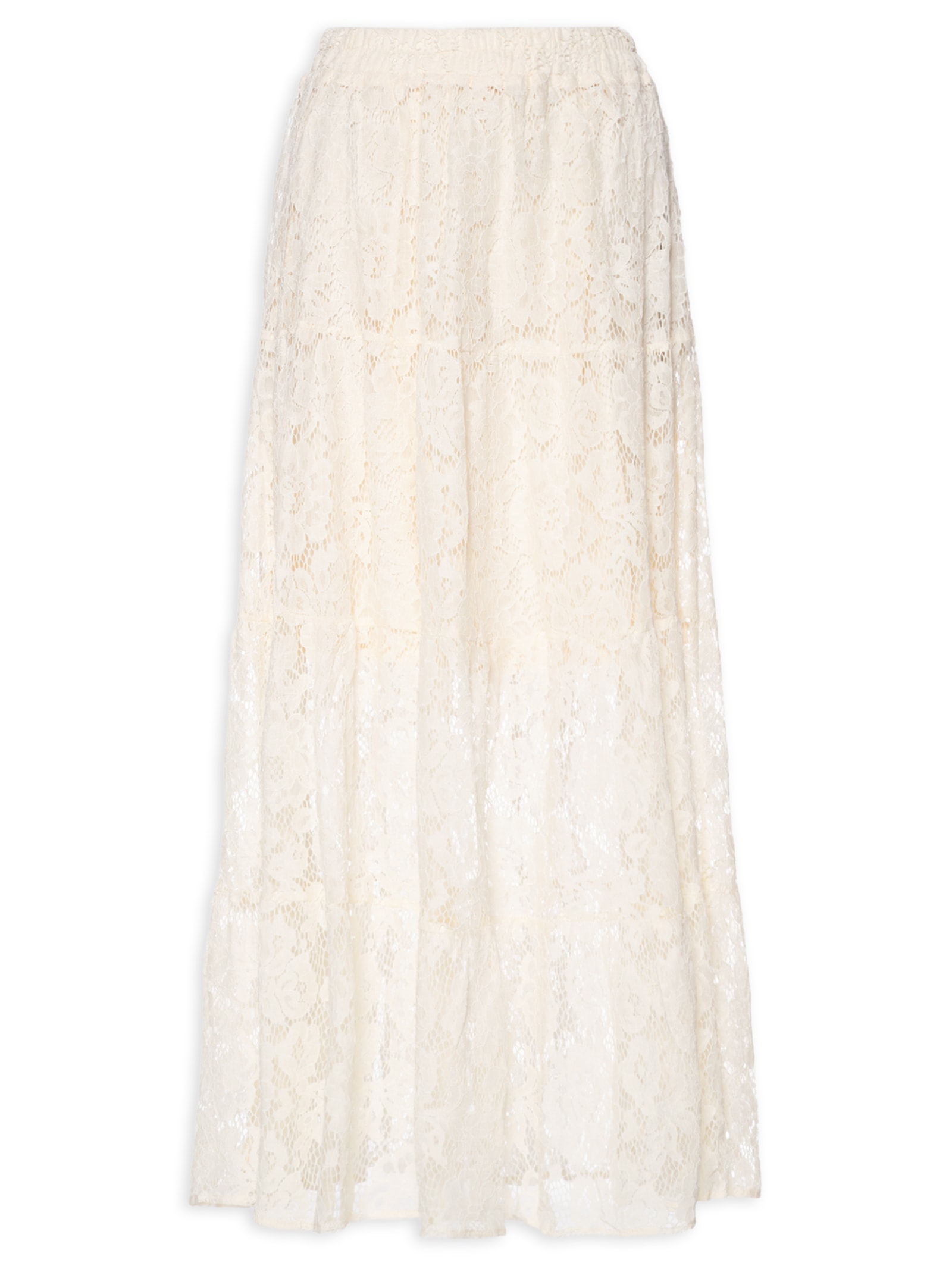 Saia Longa Em Renda Off White Market 33