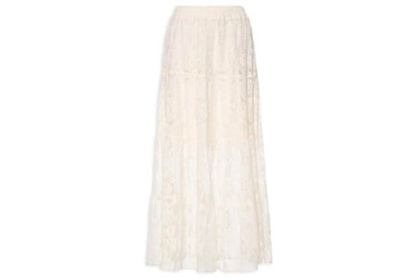 Saia Longa Em Renda - Off White