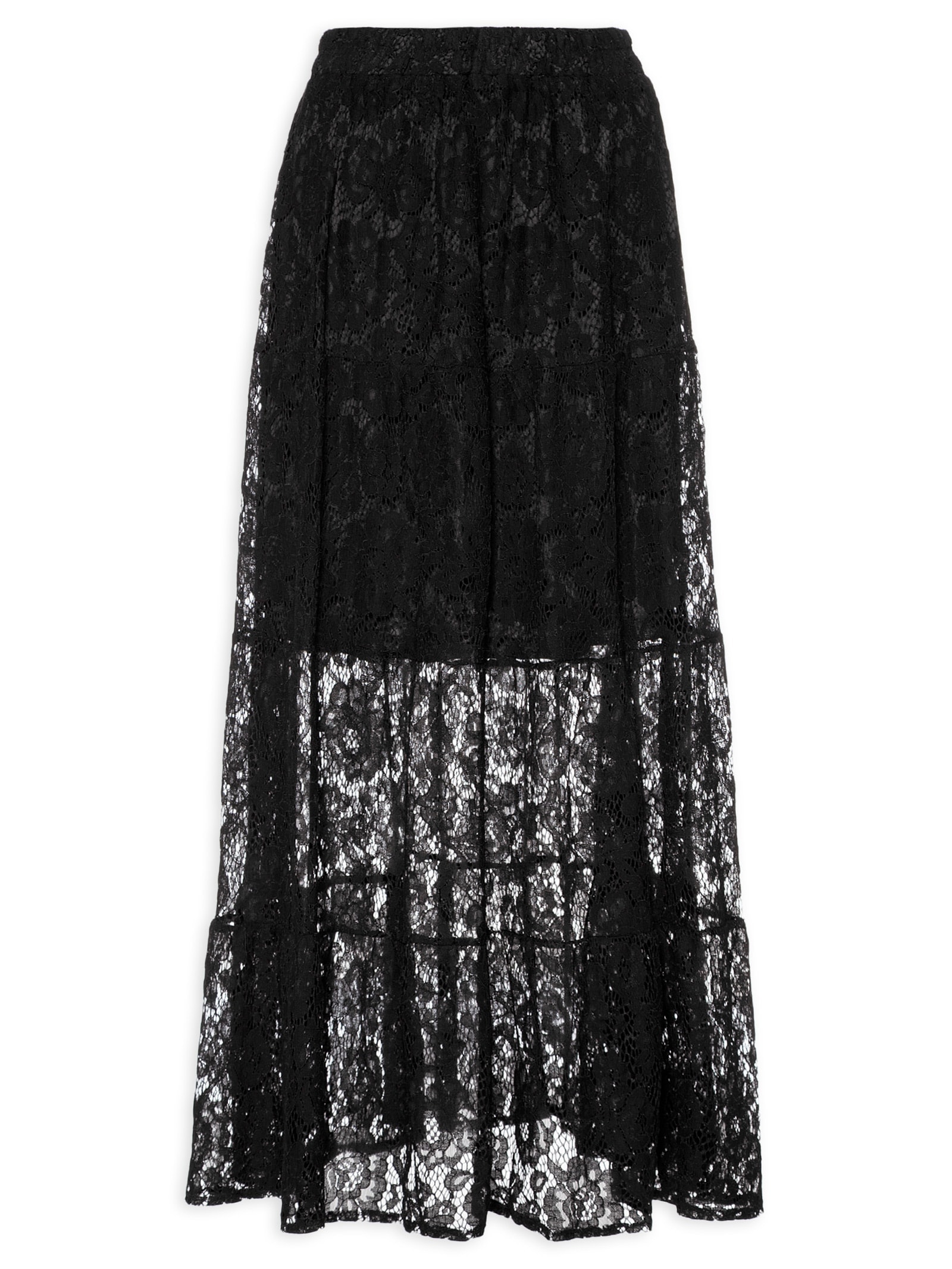 Saia Longa Em Renda Preto Market 33