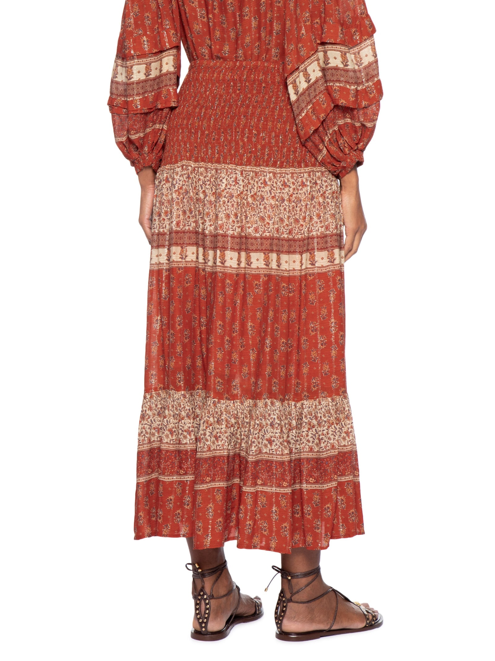Saia Longa Estampa Chilli Vermelho Maria Filó