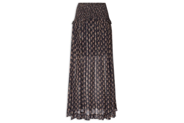 Saia Longa Estampa Jasmin - Preto