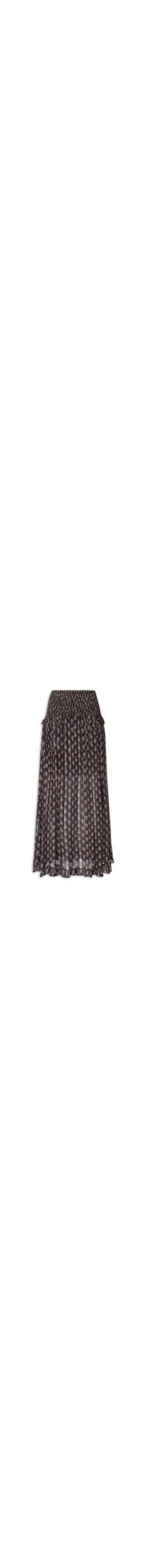 Saia Longa Estampa Jasmin - Preto