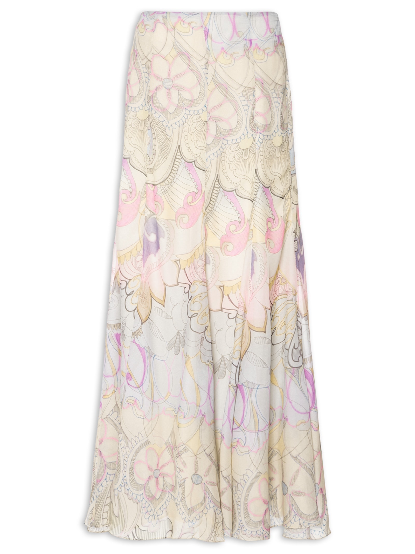 Saia Longa Estampada Loc Bar Paisley Boyd Rosa Animale