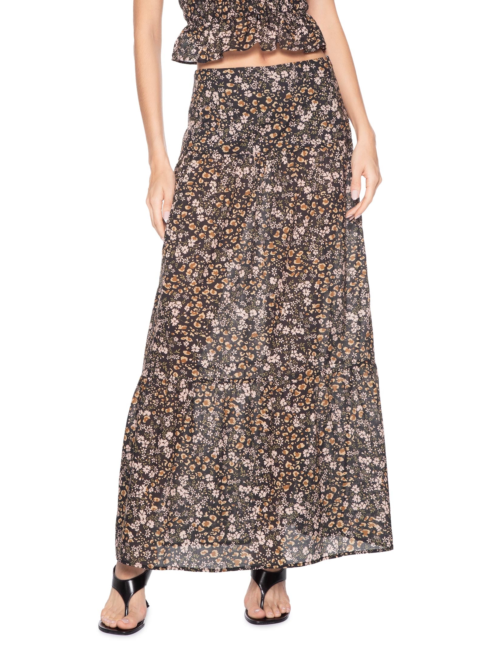 Saia Longa Liberty Onça Color Preto Animale