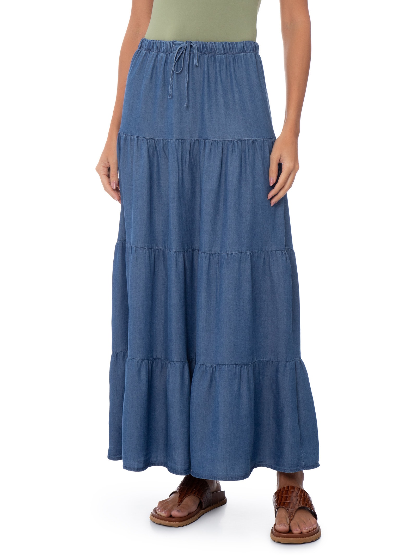 Saia Longa Marias Azul Basiq