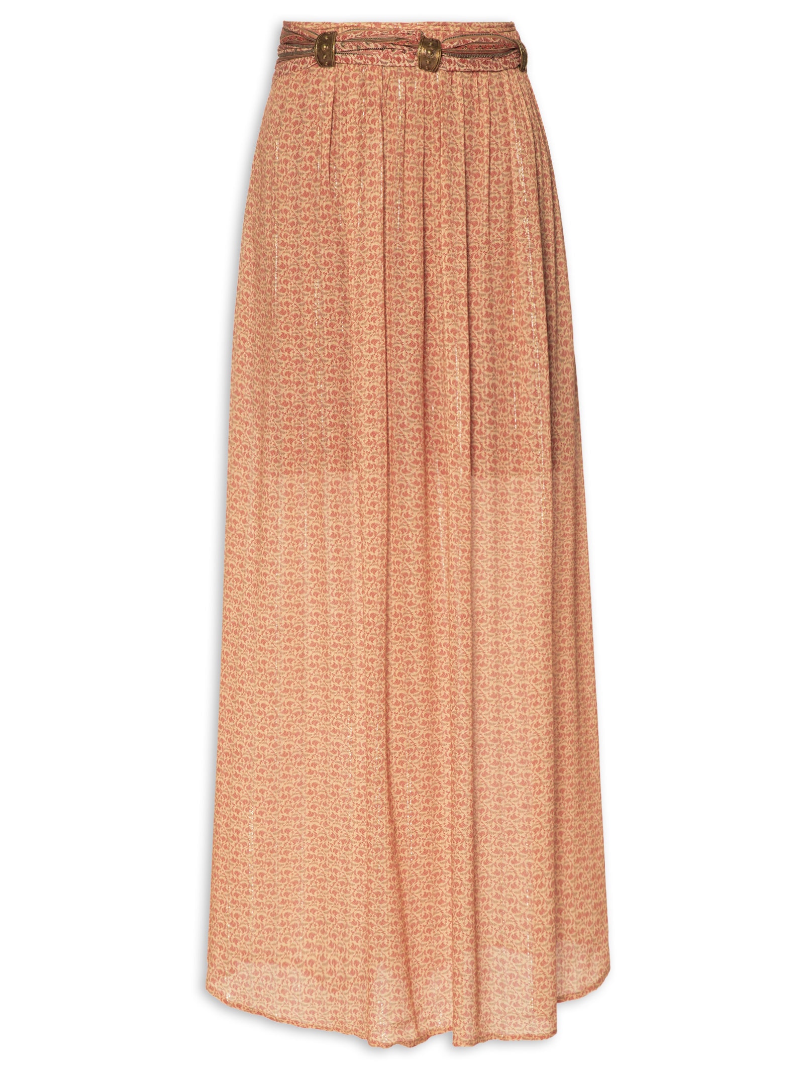 Saia Longa Metais Estampa Lumine Rosa Maria Filó