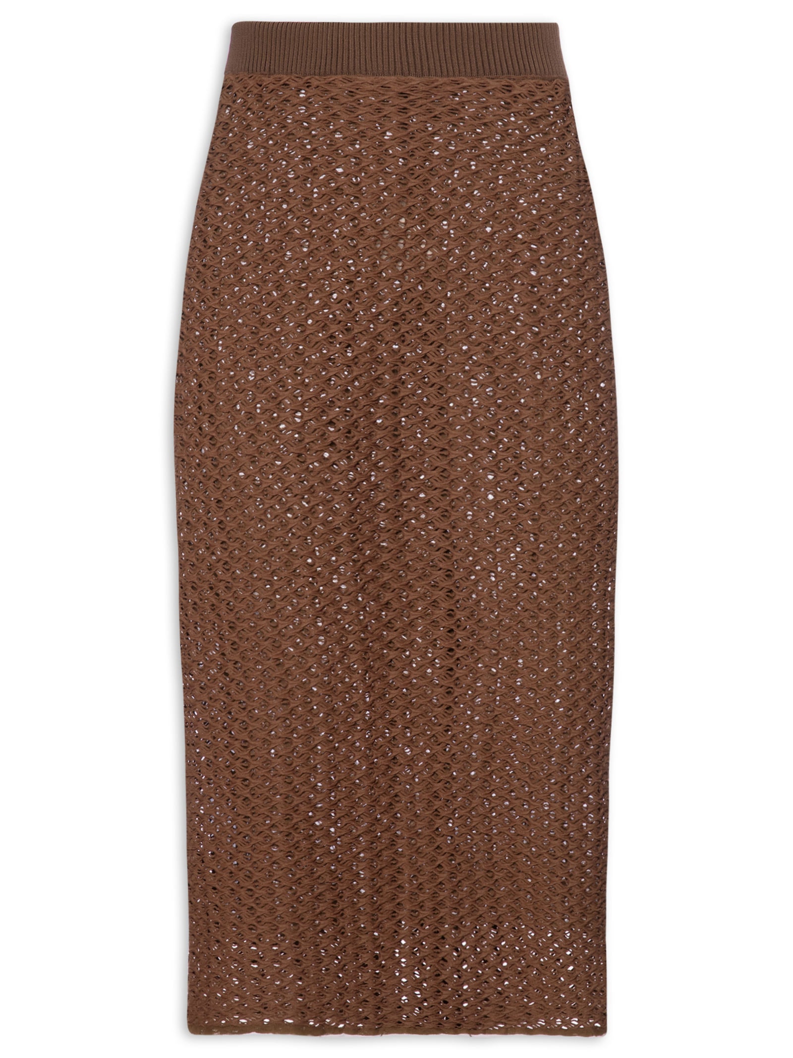 Saia Longa Textura Marrom Animale