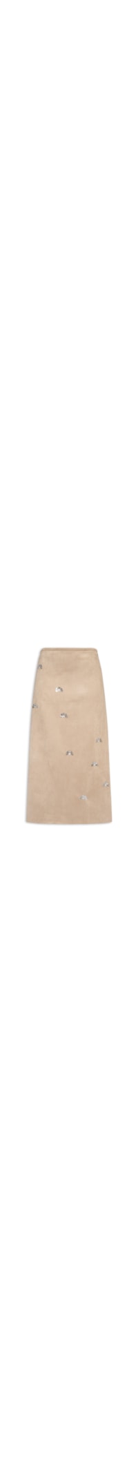 Saia Malha Fit Suede - Bege
