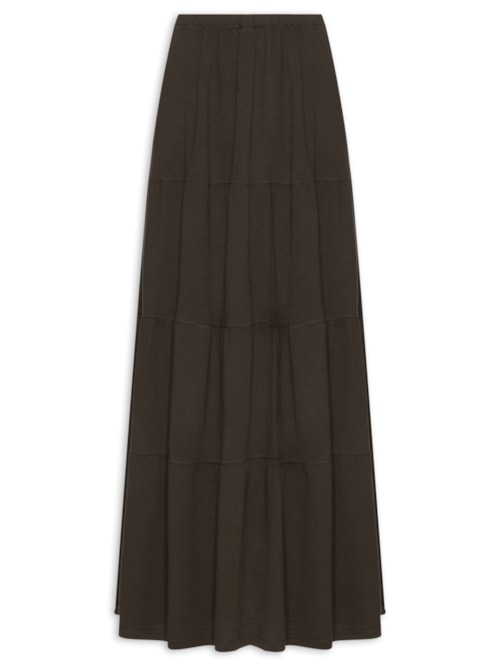 Saia Marias Cós Fino Elástico – Marrom