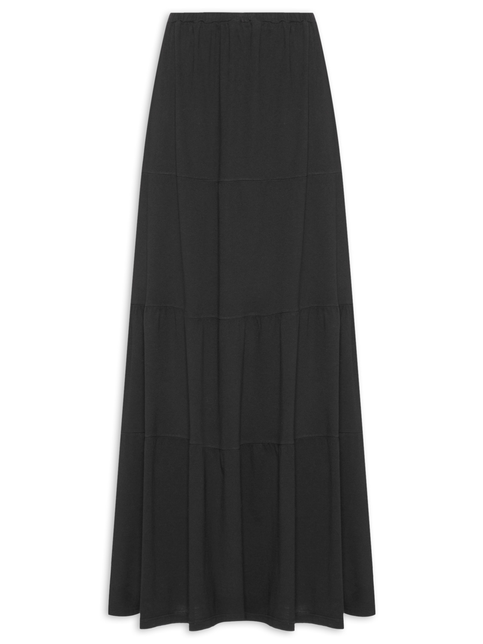 Saia Marias Cós Fino Elástico Preto Basiq