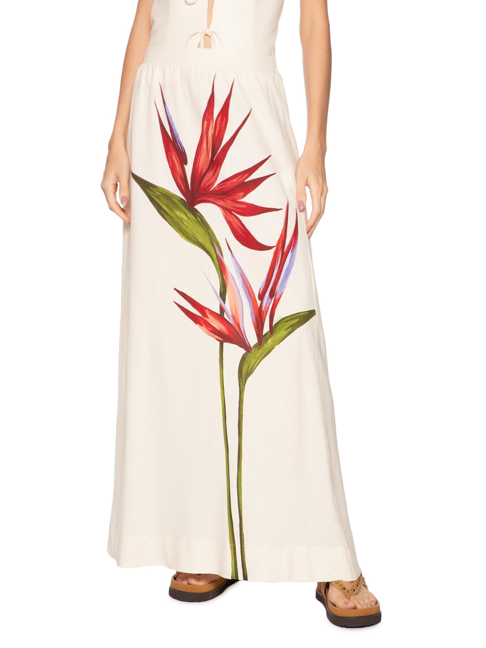 Saia Maxi Estrelicia Off White Farm