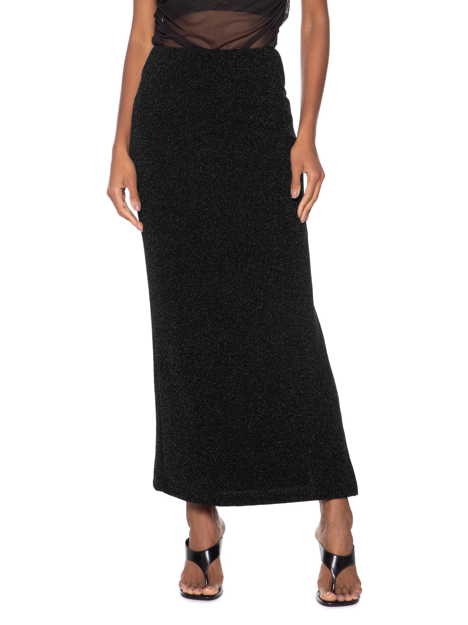 Saia Metalizada Preto Colcci