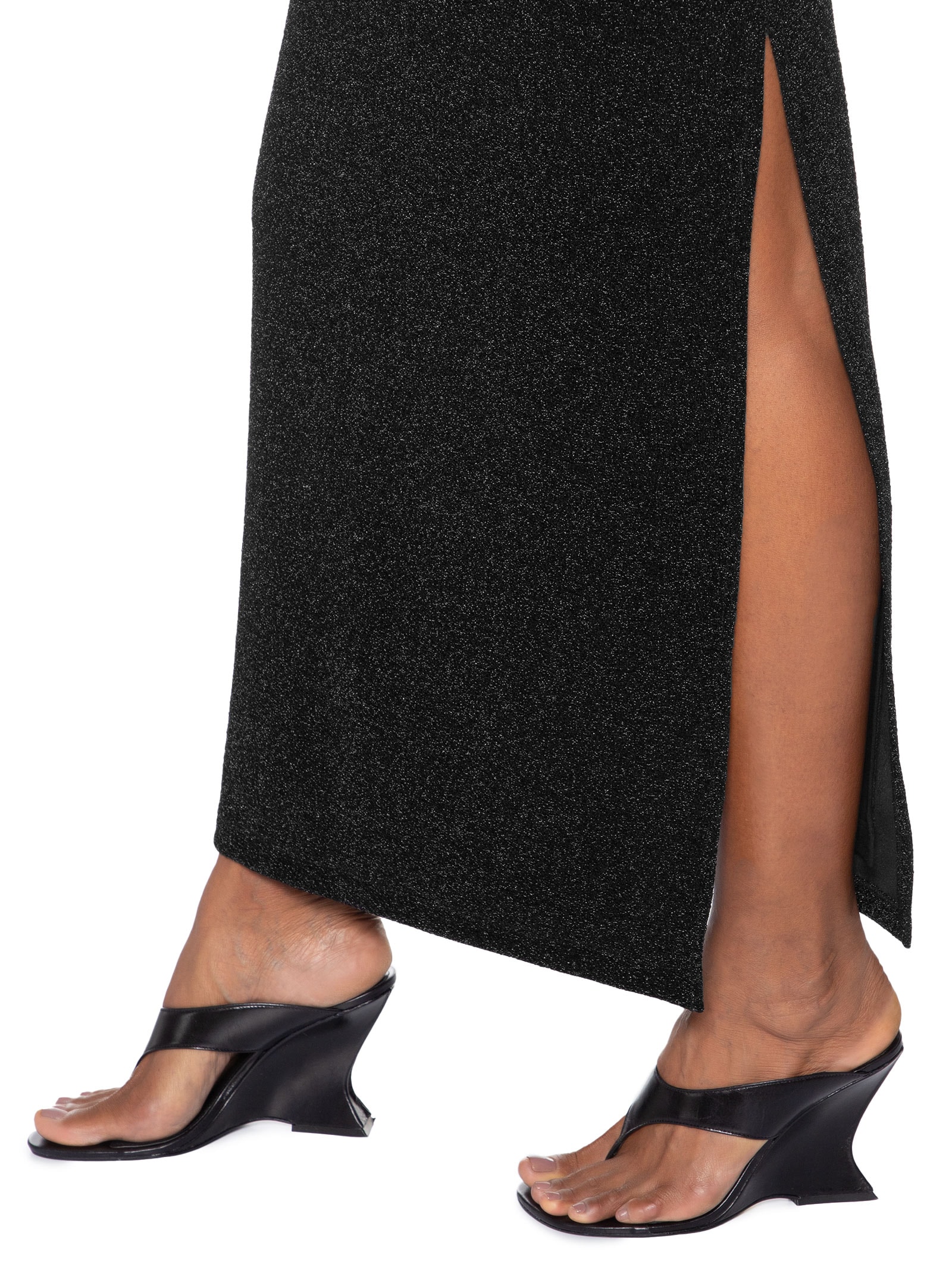 Saia Metalizada Preto Colcci