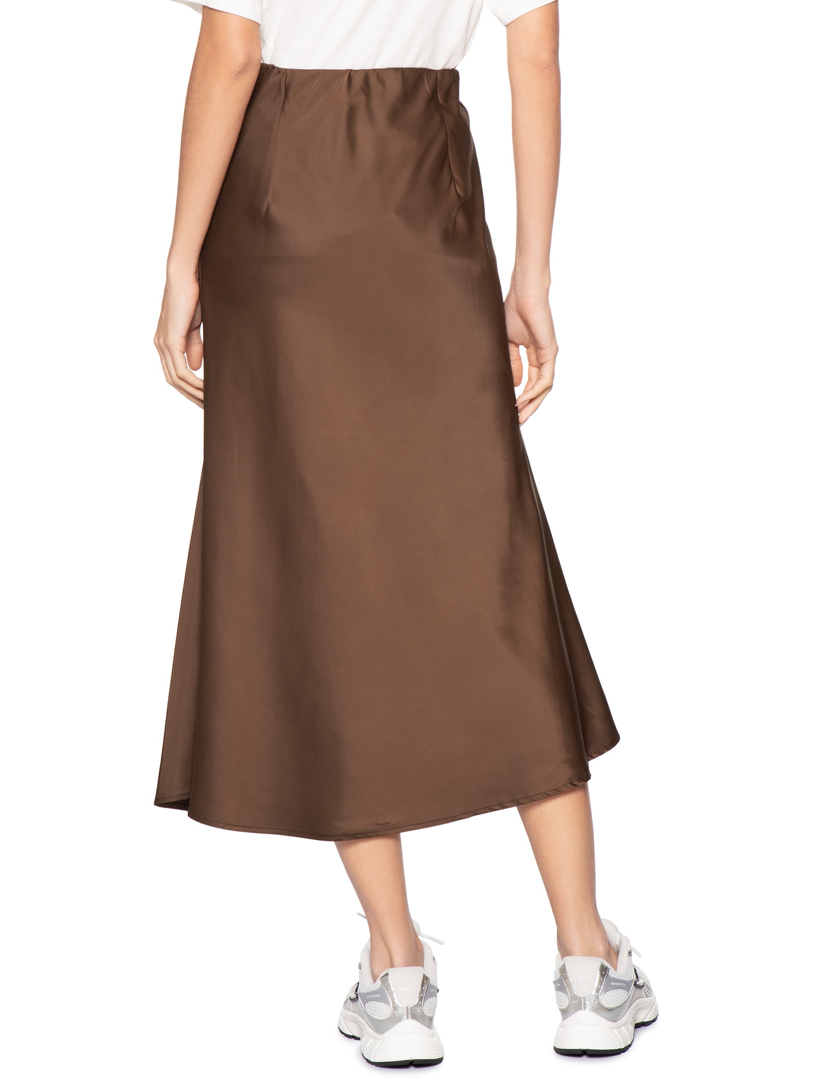 Saia Midi Acetinada Marrom Market 33