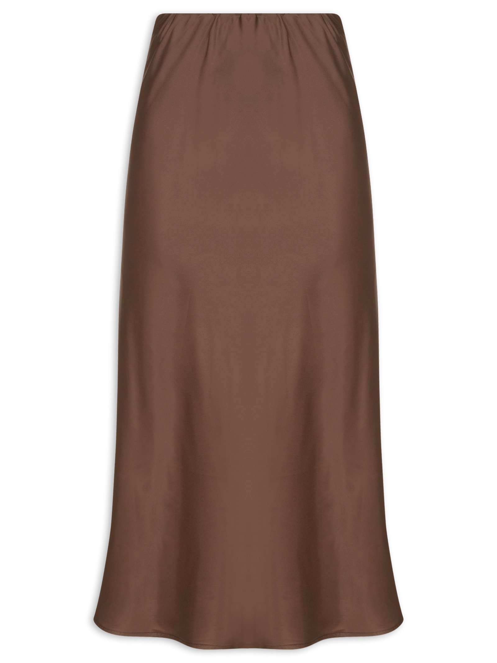 Saia Midi Acetinada Marrom Market 33