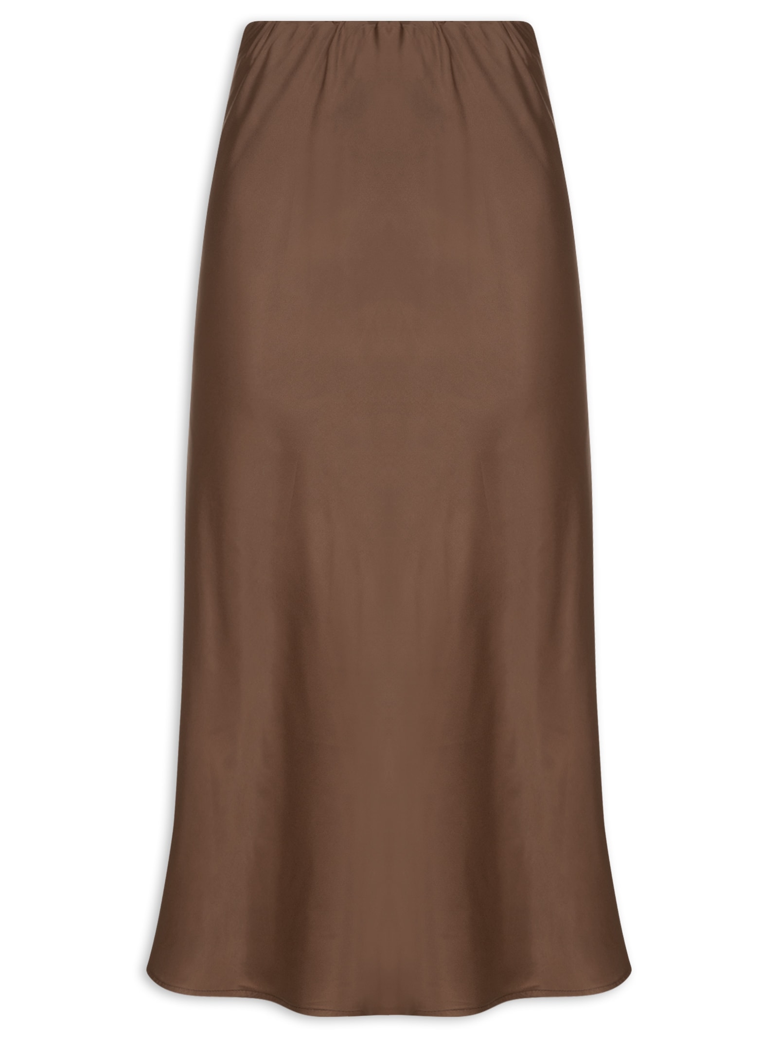 Saia Midi Acetinada Marrom Market 33