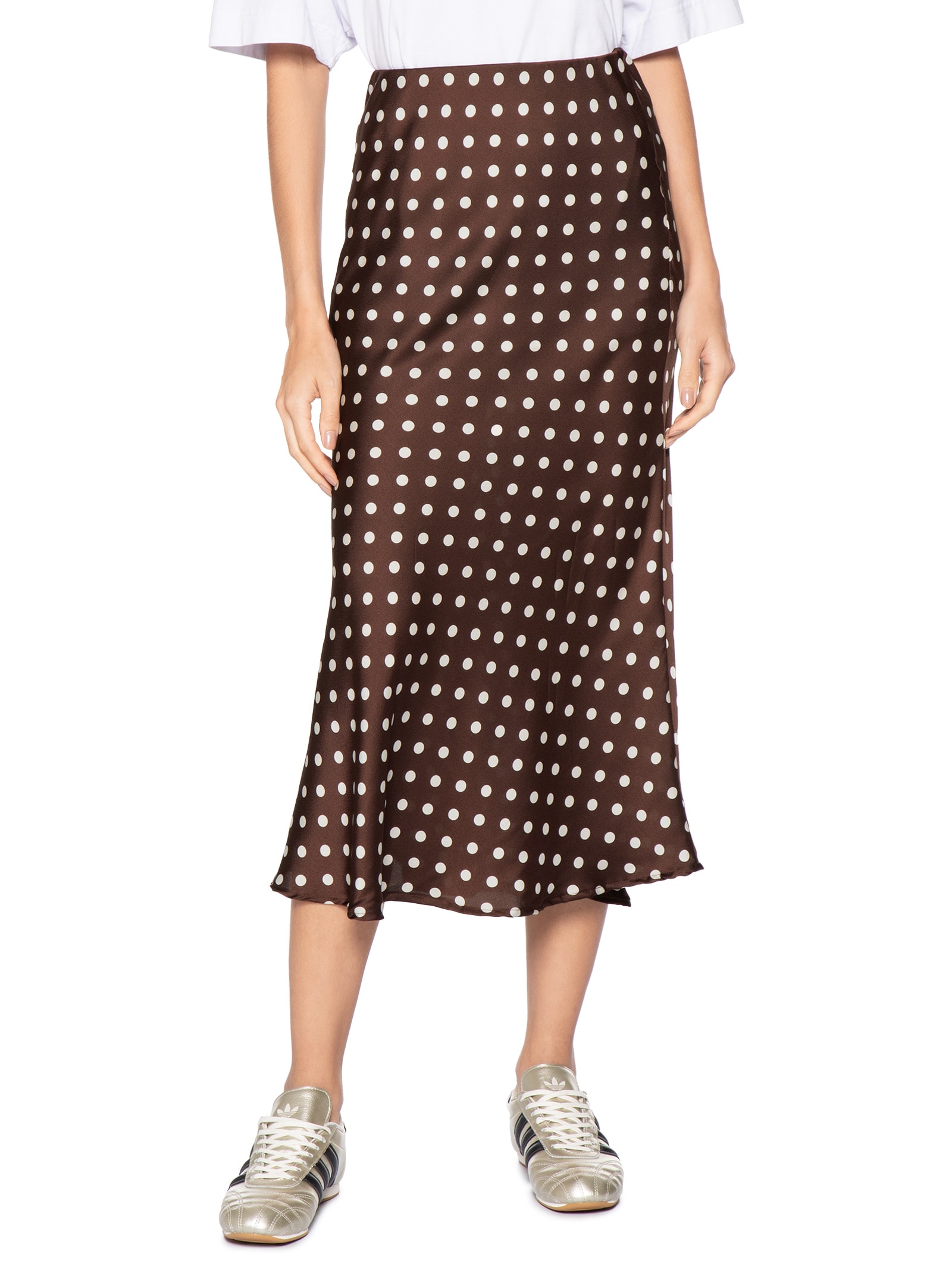 Saia Midi Acetinada Marrom Market 33