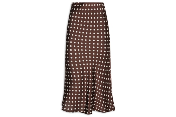 Saia Midi Acetinada - Marrom