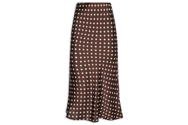 Saia Midi Acetinada - Marrom