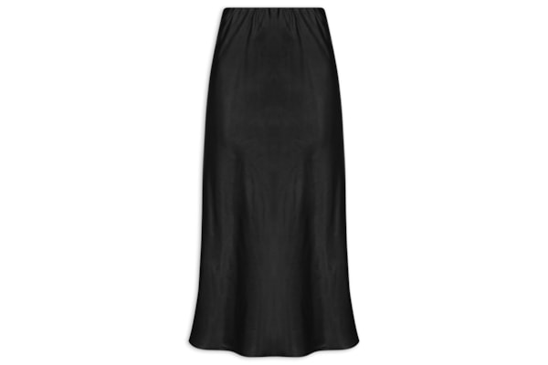 Saia Midi Acetinada - Preto