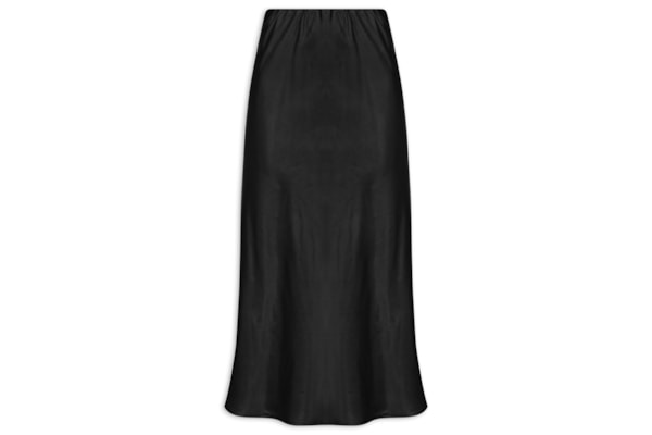 Saia Midi Acetinada - Preto