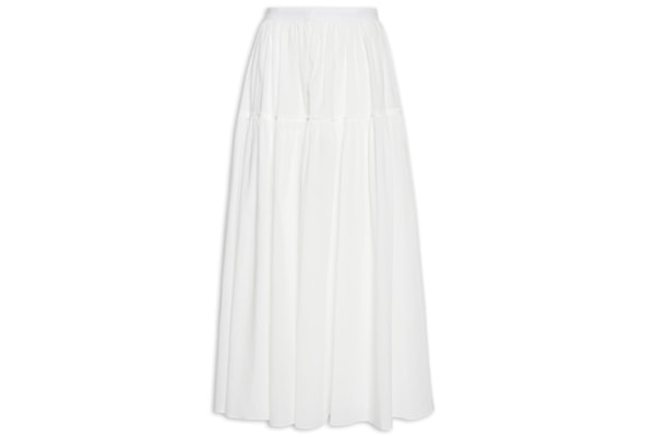 Saia Midi Algodão Ampla - Off White