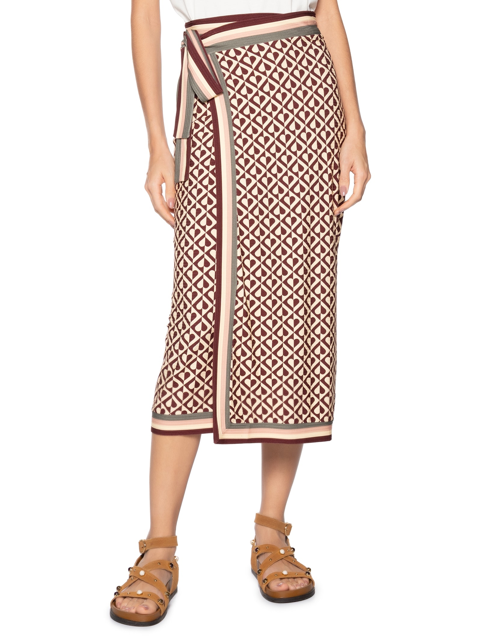 Saia Midi Amore Marrom Farm