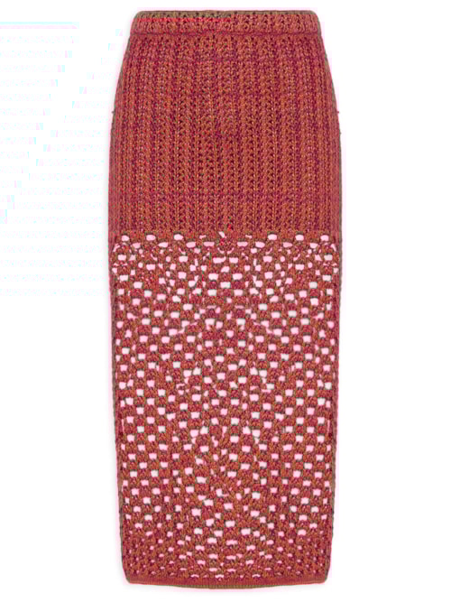 Saia Midi Aria Tricot – Vermelho