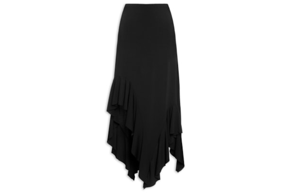 Saia Midi Assimétrica - Preto