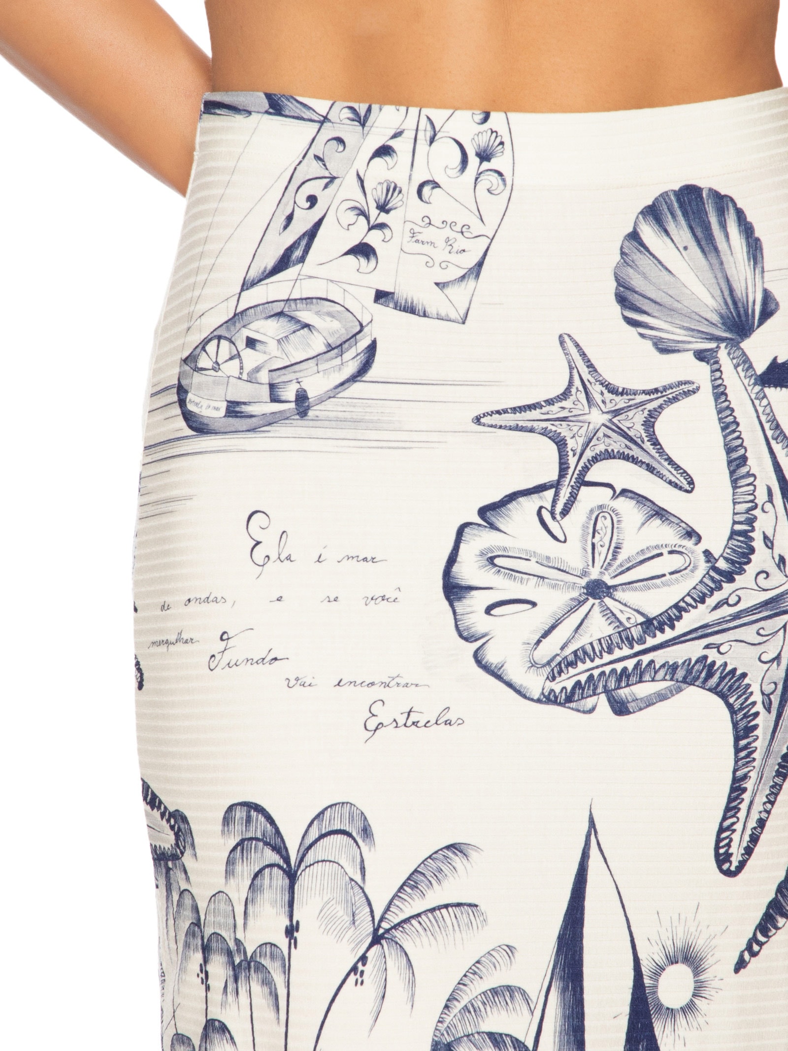 Saia Midi Aventureiro Branco Farm