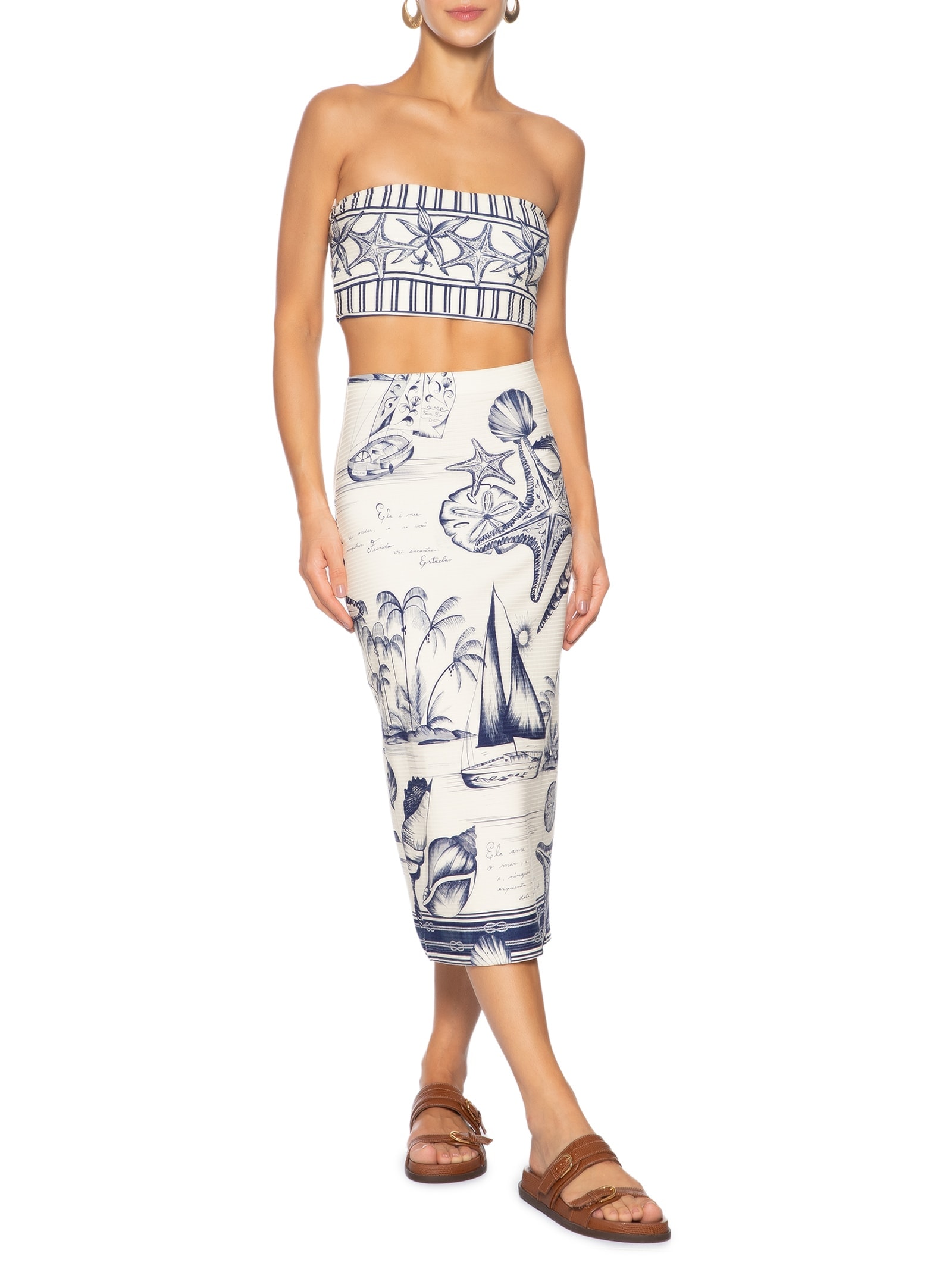 Saia Midi Aventureiro Branco Farm