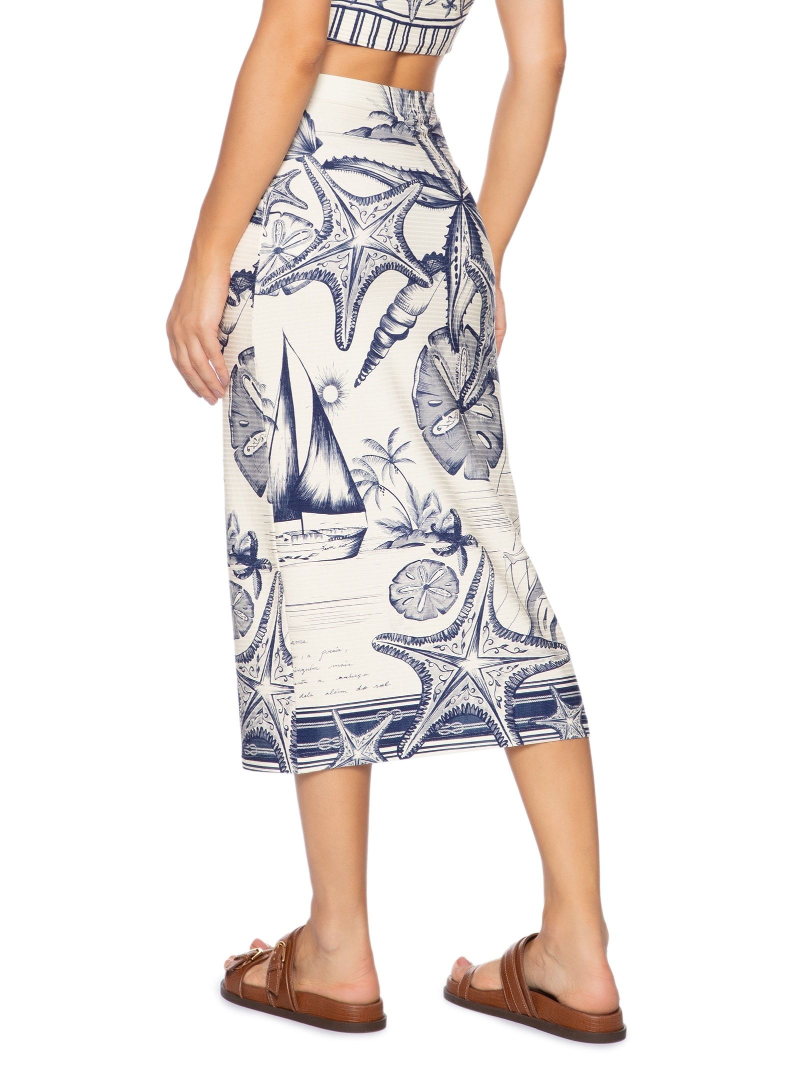 Saia Midi Aventureiro Branco Farm