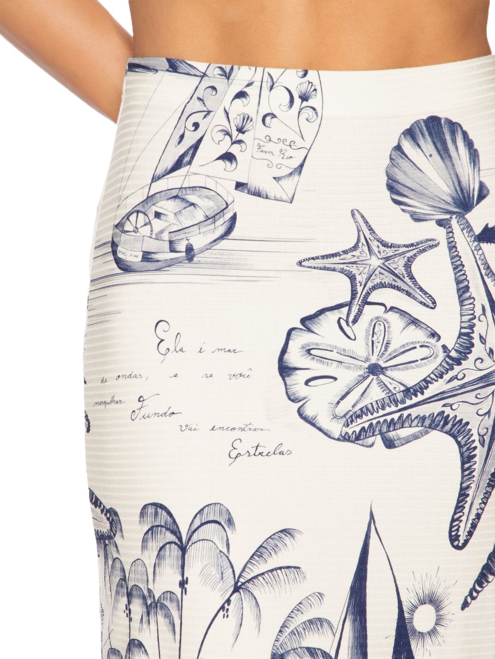 Saia Midi Aventureiro Branco Farm