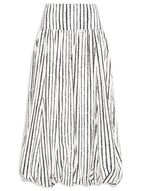Saia Midi Balonê Estampa Icaraí – Branco