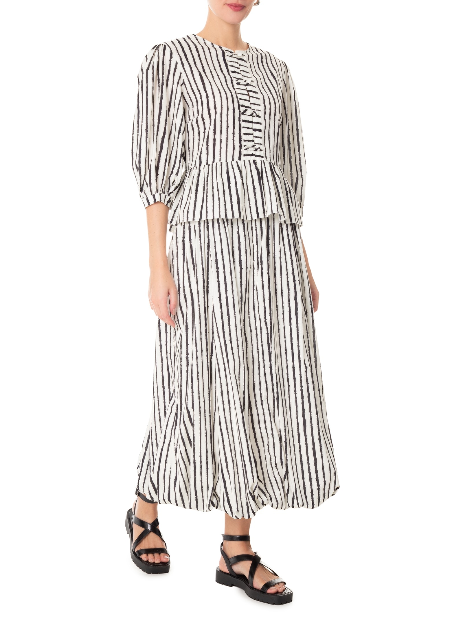 Saia Midi Balonê Estampa Icaraí Branco Dress To