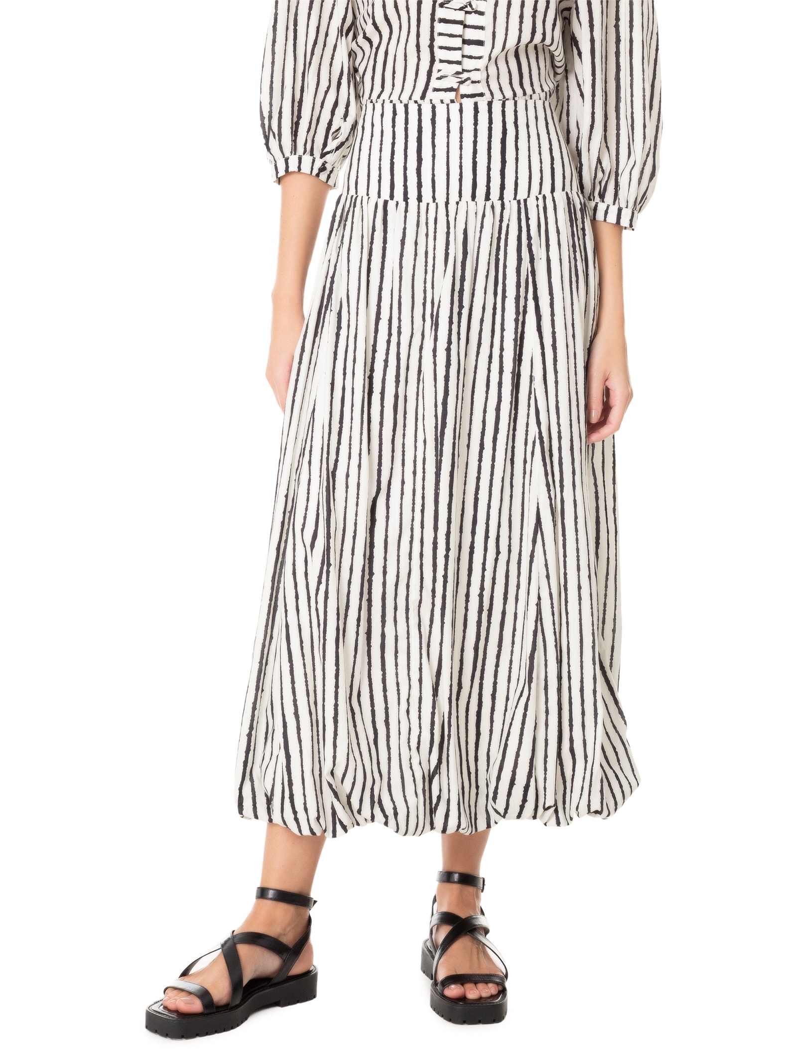 Saia Midi Balonê Estampa Icaraí Branco Dress To