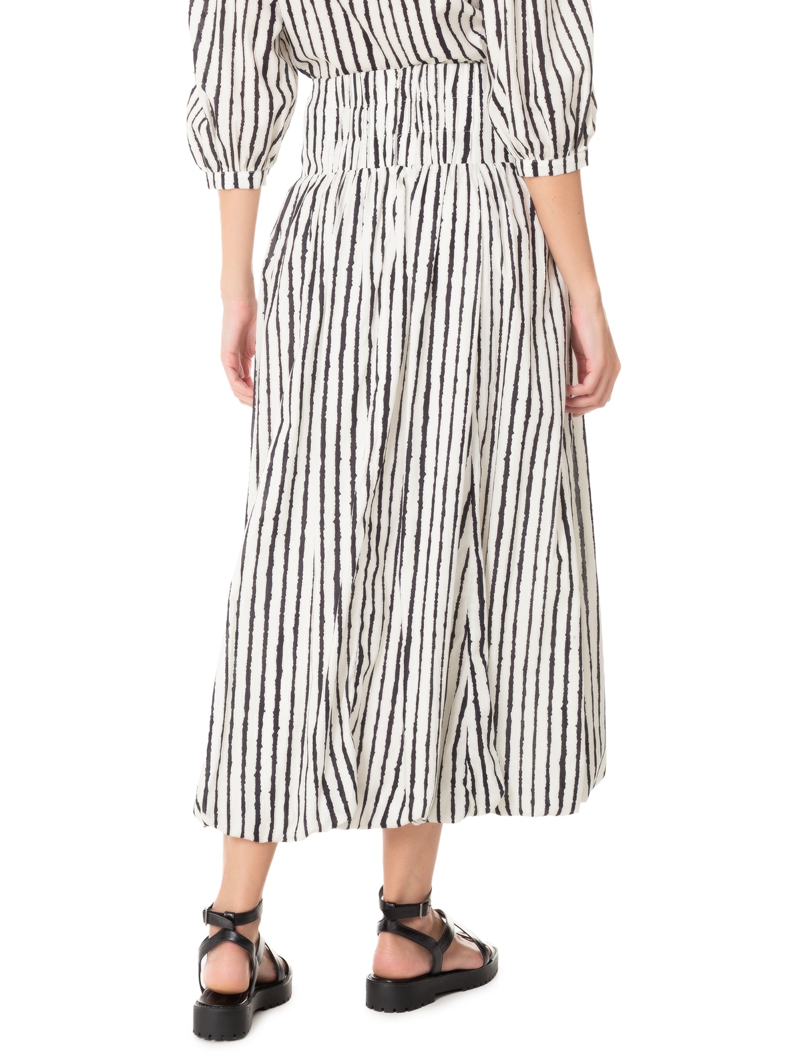 Saia Midi Balonê Estampa Icaraí Branco Dress To