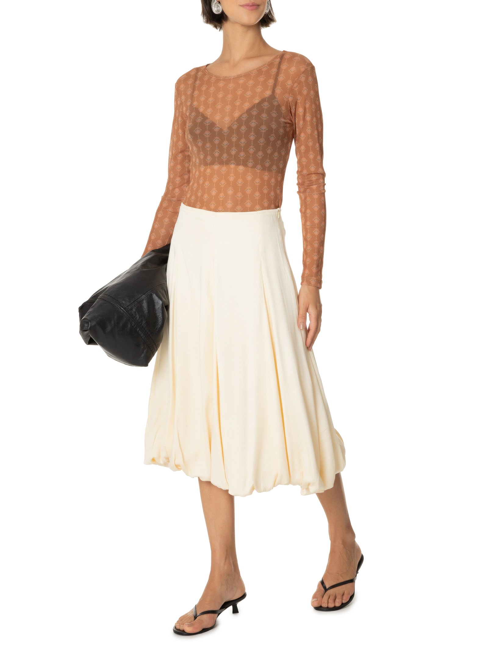 Saia Midi Balonê Off White Loja 3