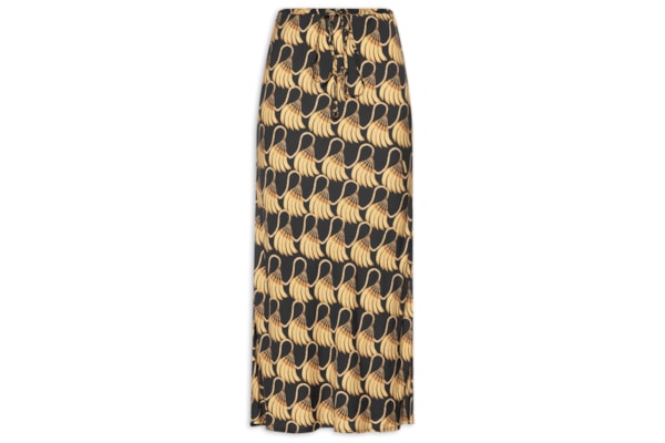 Saia Midi Banana Tassel Mini - Preto