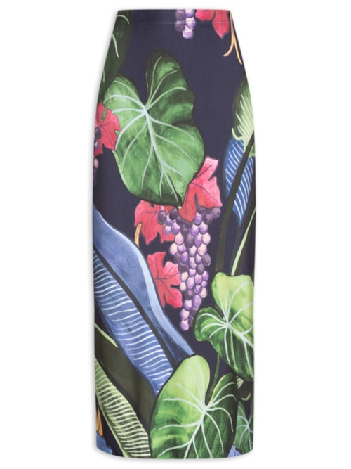 Saia Midi Banana Uva – Azul