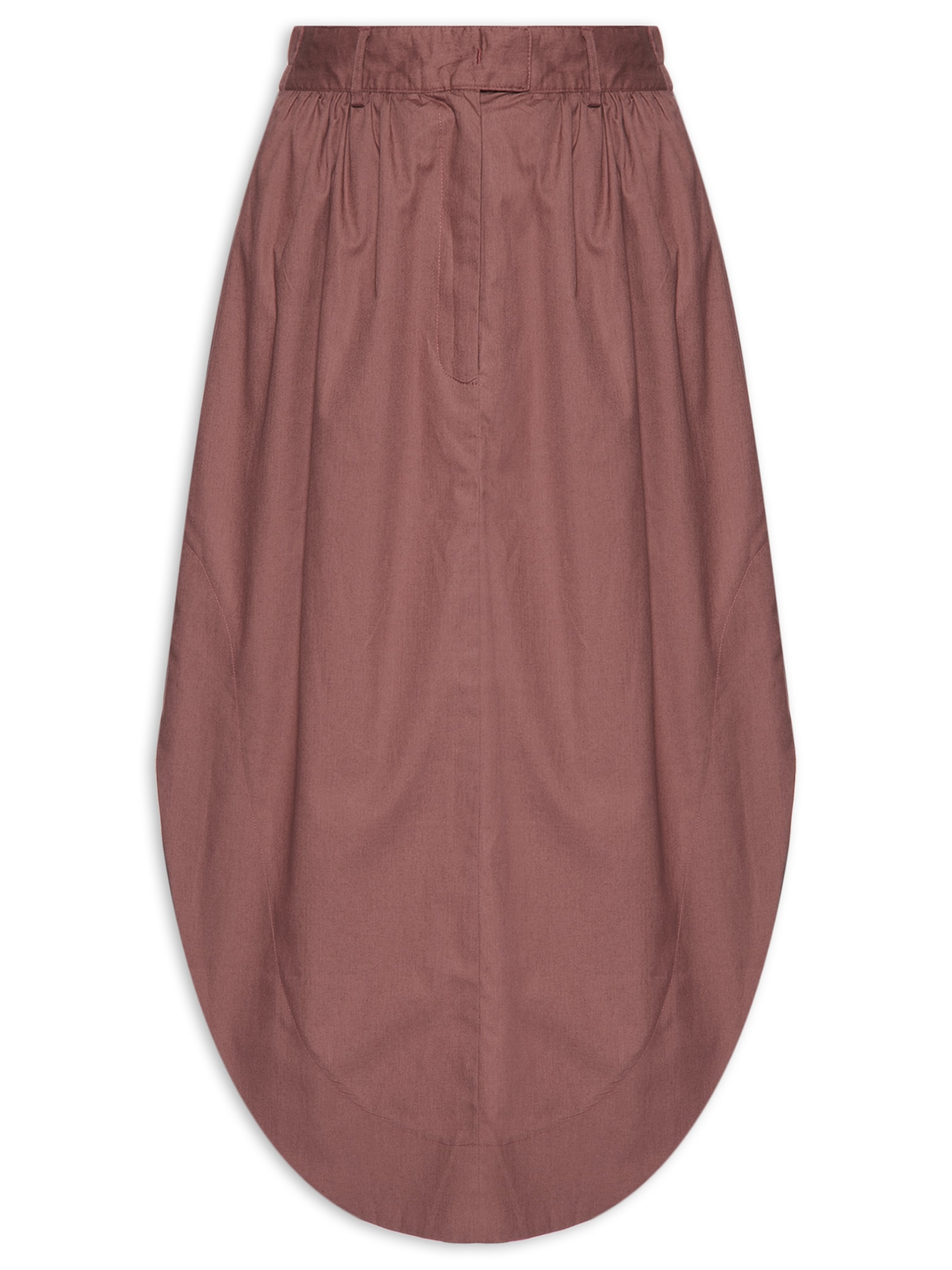 Saia Midi Barra Arredondada – Rosa Animale
