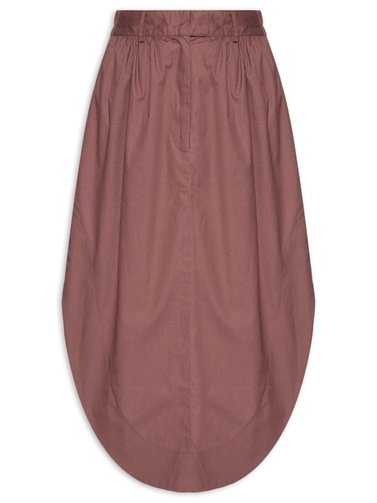 Saia Midi Barra Arredondada – Rosa Animale
